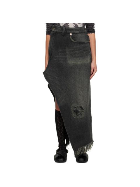 doublet Black 1.5x Resized Denim Midi Skirt