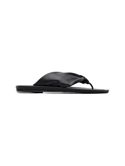 Loulou de Saison Black Agora Nappa Leather Flip-Flops