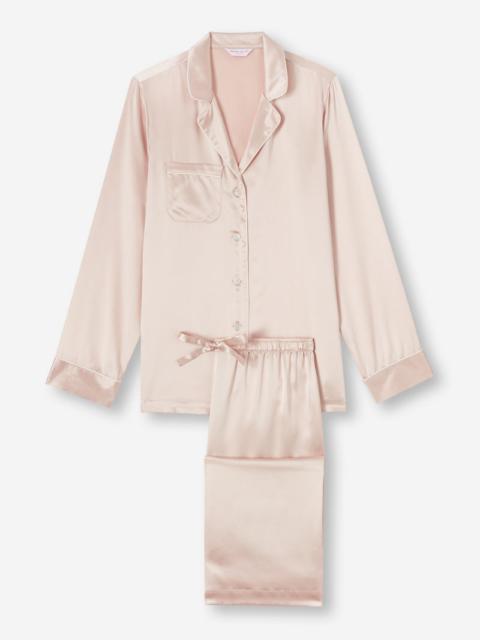 Derek Rose Women's Pajamas Bailey Silk Satin Champagne