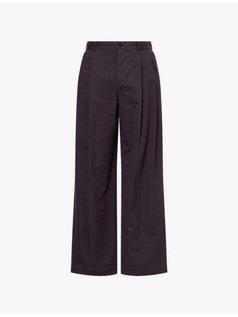 The Row Tibor Double-Pleat Cotton-Blend Trousers