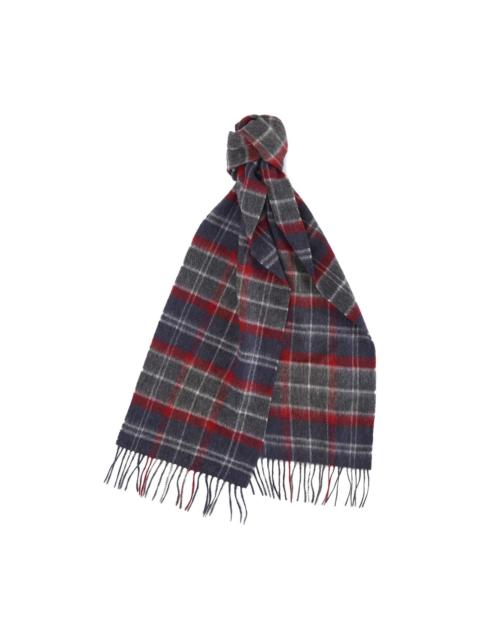 Barbour fringed plaid scarf