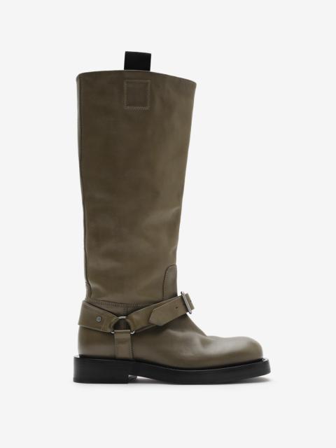 Burberry Leather Saddle High Boots