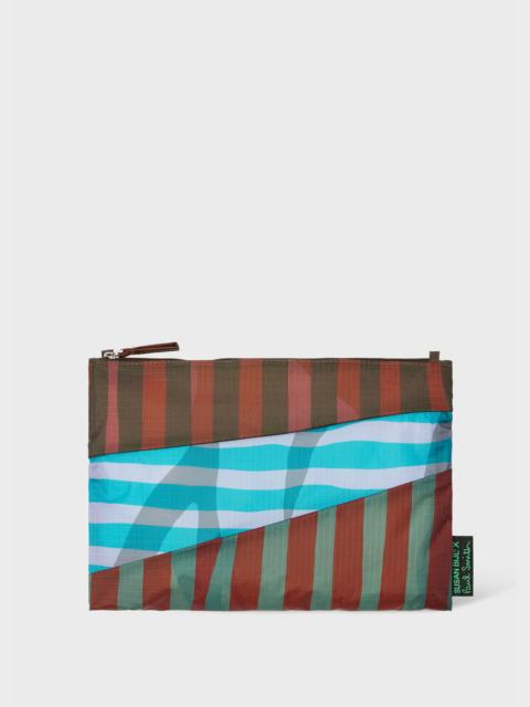 Paul Smith Susan Bijl x Paul Smith - Brown Mixed Stripe 'The New Pouch' Medium