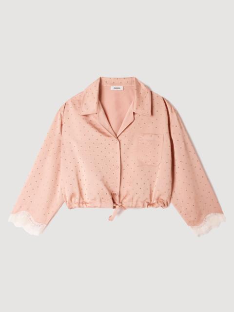Sandro SHIRT EMBELLISHED WITH RHINESTONES
