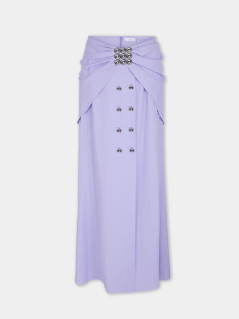 rabanne DINH VAN X RABANNE MIDI LILAC SKIRT WITH SILVER JEWEL EMBELLISHMENTS