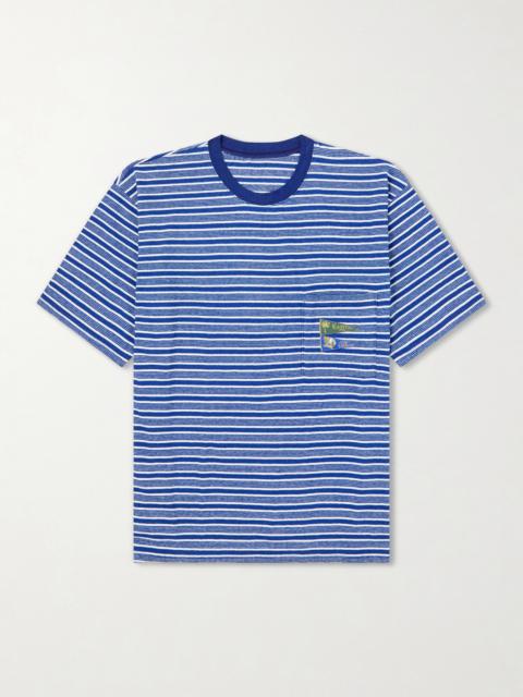 Kapital Logo-Appliquéd Striped Cotton-Jersey T-Shirt