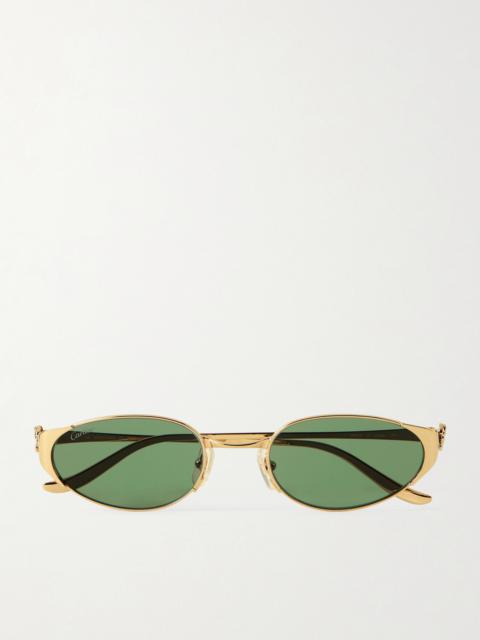 Cartier Panthère De Cartier Oval-frame Gold-tone Sunglasses
