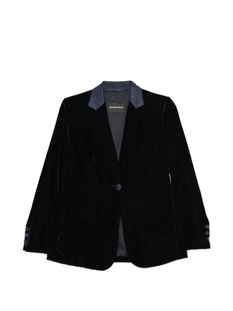 EMPORIO ARMANI velvet single-breasted jacket