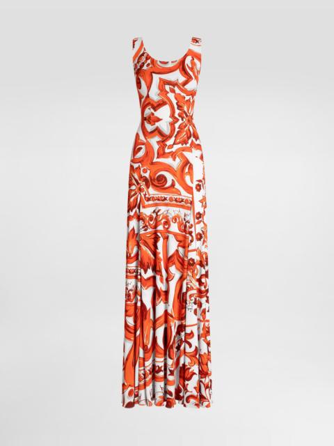 Dolce & Gabbana Majolica-print organzine long dress