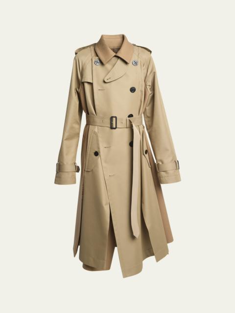 Hybrid Long Belted Trench Coat