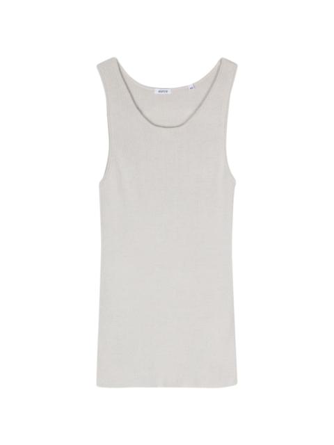 round-neck ribbed-knit tank top