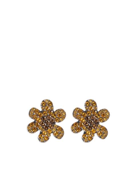 Marni crystal-embellished flower earrings