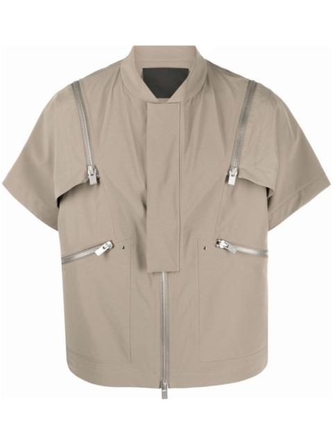 HELIOT EMIL™ Anophyte detachable-sleeve boxy shirt