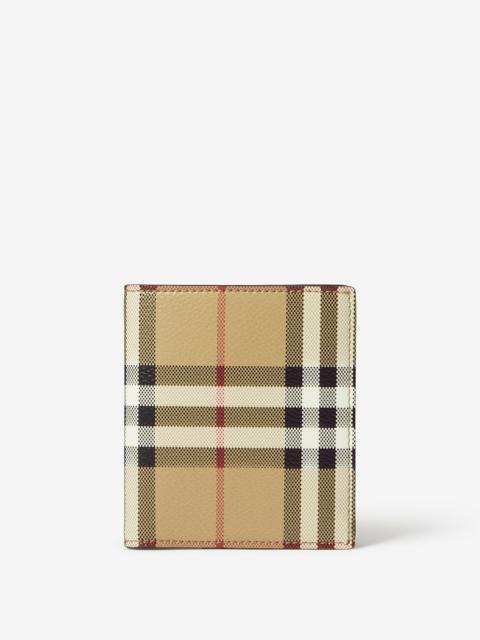 Burberry Check and Leather Folding Card Case