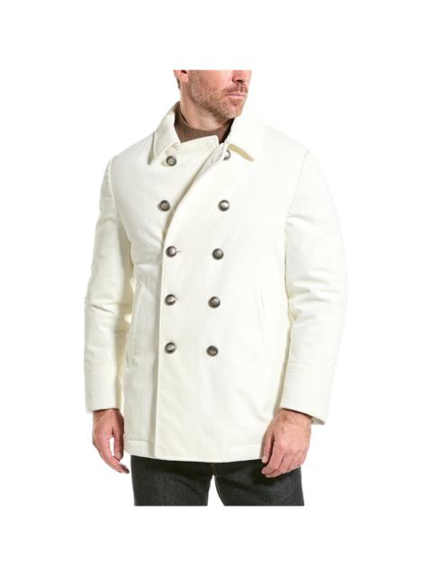 Brunello Cucinelli Double-Breasted Corduroy Coat Jacket "White" BRUN606