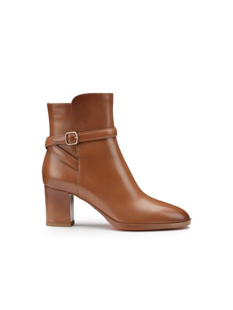 Santoni Women's light brown leather mid-heel ankle boot