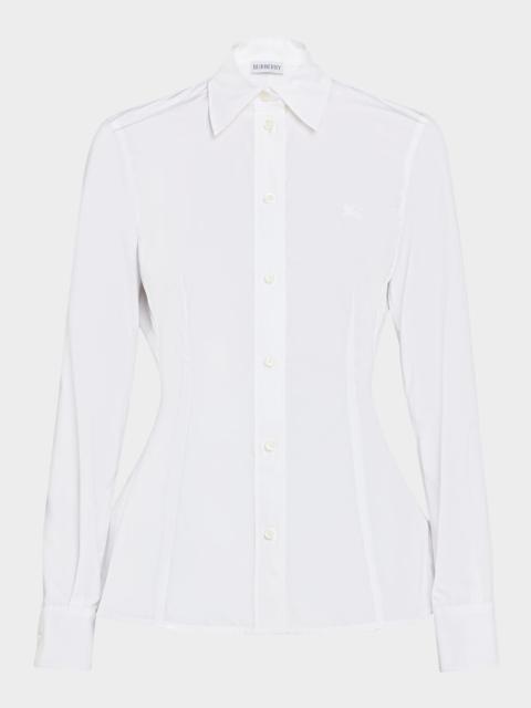 Burberry Eliza Poplin Peplum Button-Down Shirt
