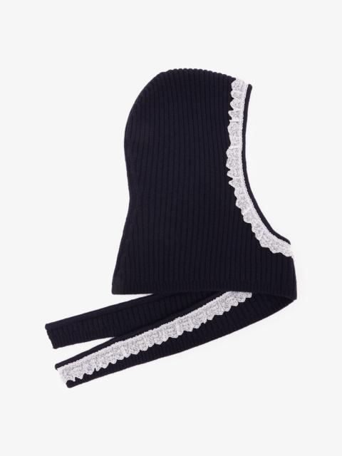 GANNI BALACLAVA IN BLUE WOOL