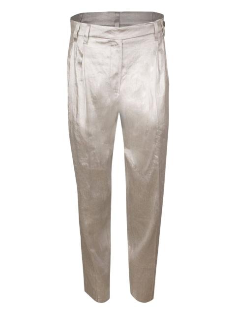 Brunello Cucinelli metallic pleated pants
