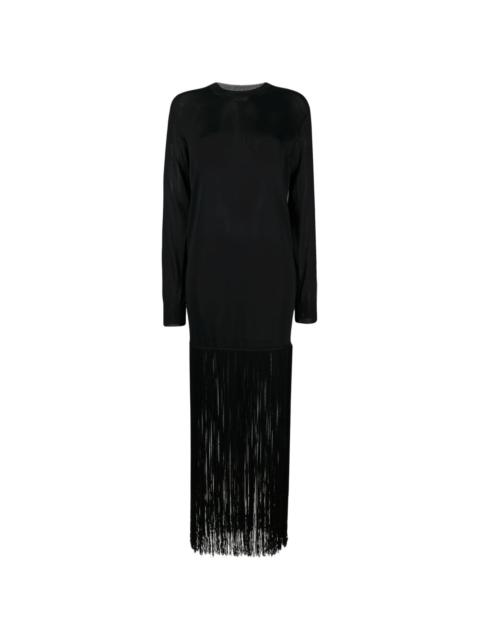 fine-knit fringed dress