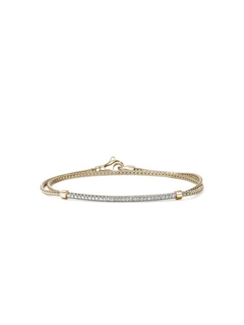 JOHN HARDY JH Essential Pavé Wrap Bracelet, Gold, Diamonds, 1.8MM