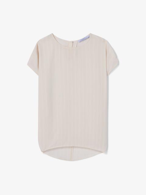 M.M.LaFleur Didion Drape Top - Printed Washable Silk