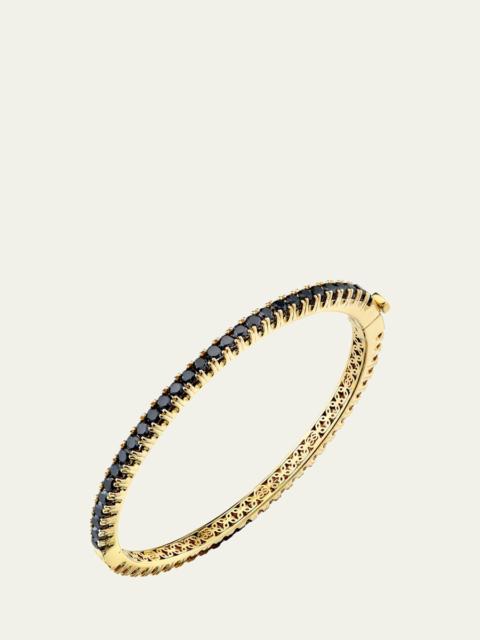 SYDNEY EVAN 14K Yellow Gold Large Double Sided Pave Diamond Bangle