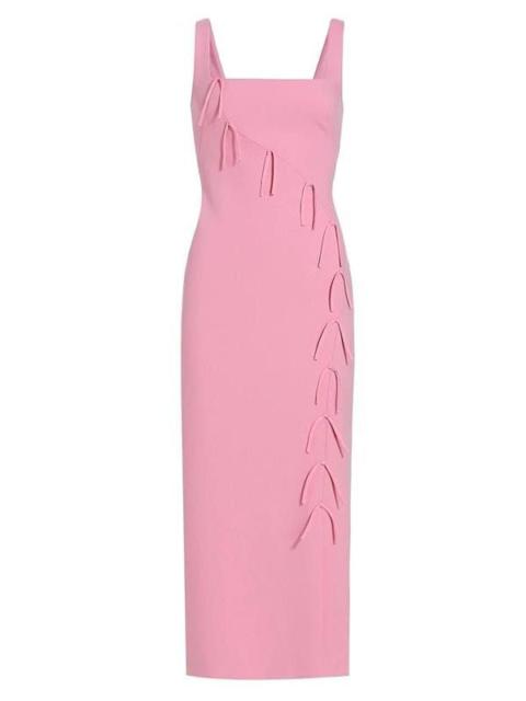 LELA ROSE Open Neck Bow Pencil Dress