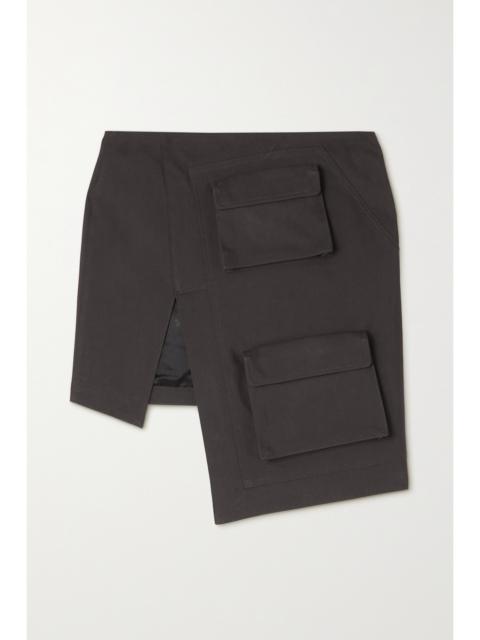 Off-White Asymmetric Cotton-blend Twill Mini Skirt