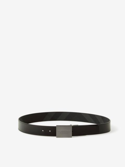 Burberry Check Reversible Plaque Buckle Belt