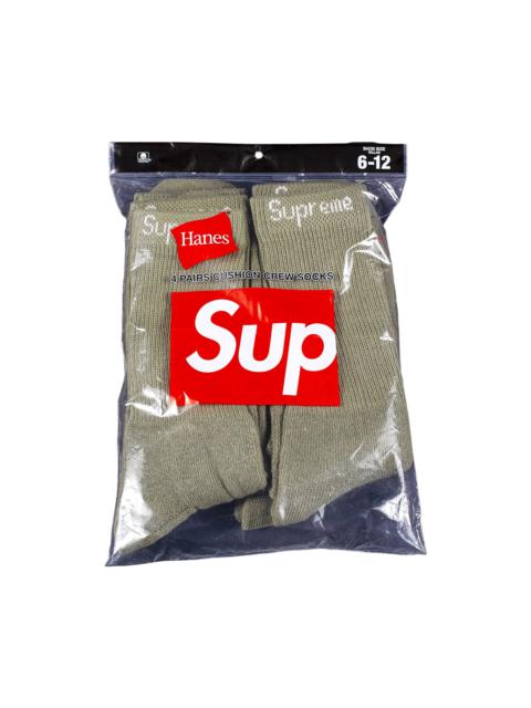 Supreme Supreme x Hanes Crew Socks (4 Pack) 'Olive'