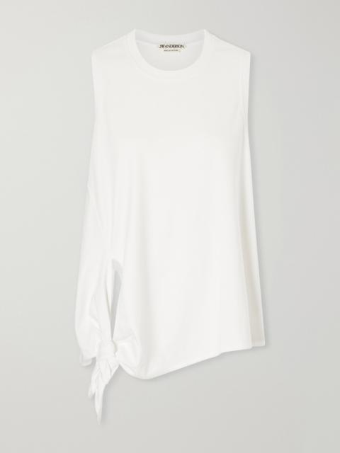 JW Anderson Knotted Logo-embroidered Cotton-jersey Tank