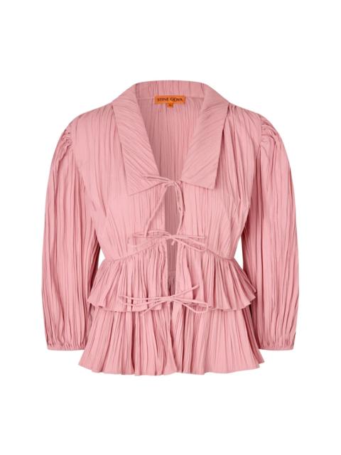 STINE GOYA BALLOON SLEEVE TIE TOP