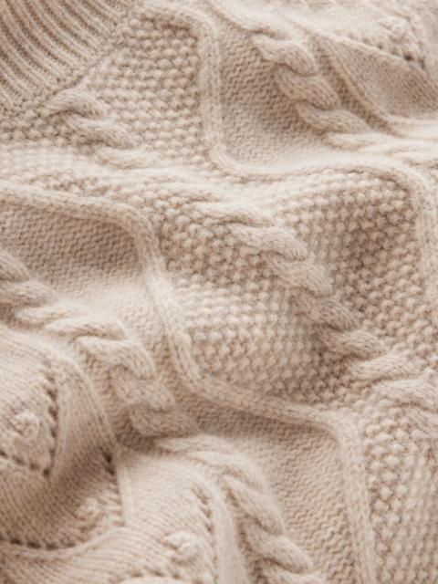 BODEN Marion Merino Rib Neck Sweater-Barley Cable