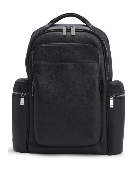 BOSS MULTI-POCKET BACKPACK IN ITALIAN LEATHER WITH SIGNATURE TRIMS