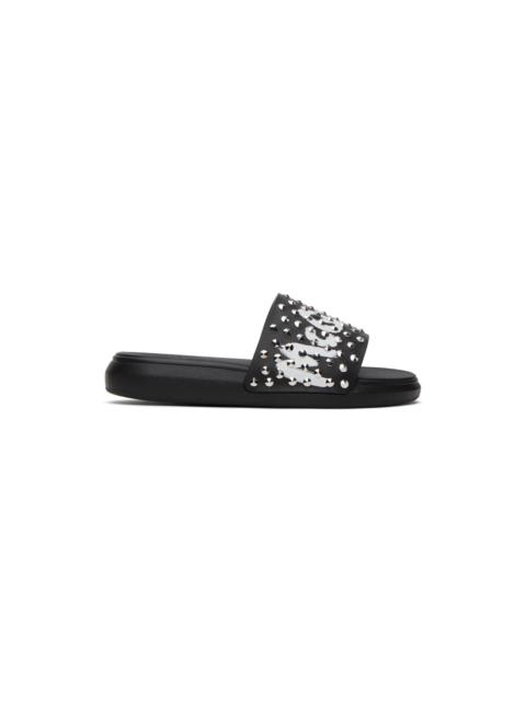 Alexander McQueen Black Graffiti Slides