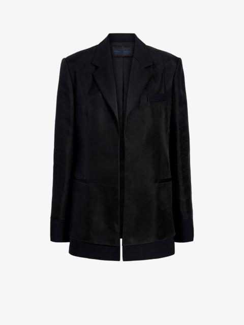 Proenza Schouler Bronte Jacket in Wool Twill Suiting with Organza