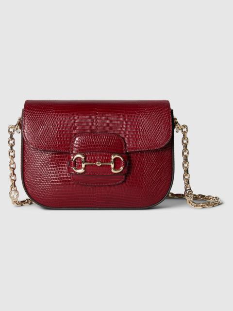 GUCCI Gucci Horsebit 1955 lizard mini bag