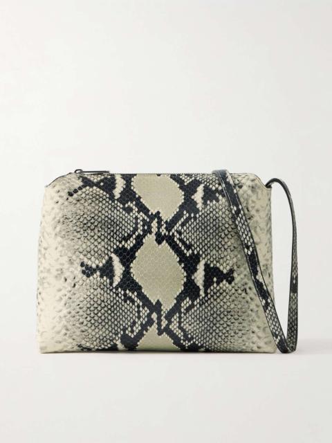 Lina medium snake-effect leather shoulder bag