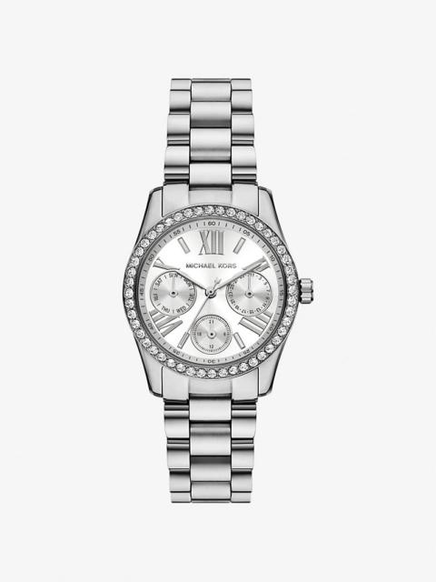 MICHAEL KORS Mini Lexington Pavé Silver-Tone Watch