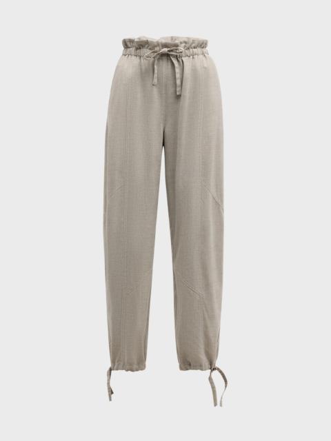 Pull-On Melange Suiting Pants