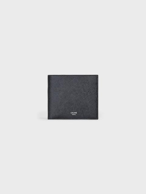 CELINE Bi-fold Wallet with Coin Compartment in grained calfskin