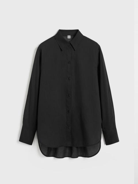 Kimono-sleeve cotton shirt black