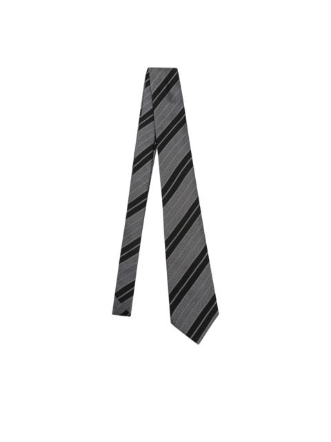 SAINT LAURENT wide striped tie in silk jacquard