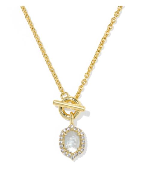 KENDRA SCOTT Daphne Crystal Frame Gold Toggle Necklace