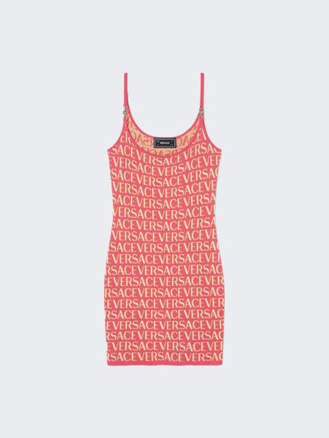VERSACE Jacquard Knit Dress Fuchsia And Pink