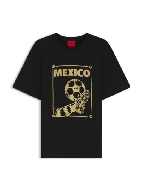 HUGO RELAXED-FIT T-SHIRT IN COTTON WITH SOCCER ARTWORK