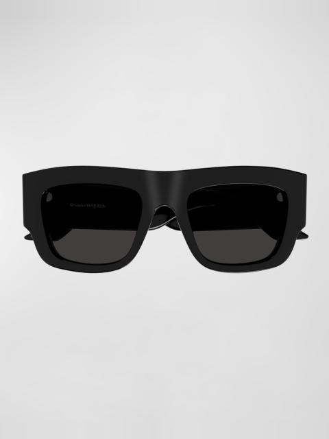 Alexander McQueen Men's Acetate Rectangle Sunglasses