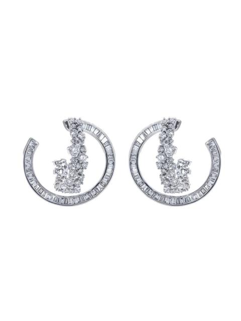 ANANYA Diamond Scatter Double Hoop Earrings