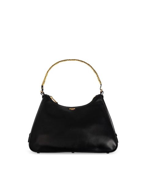 Metallic-top handle shoulder bag